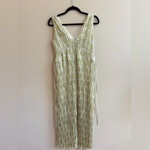 Rebecca Taylor Astera Fleur Button Front Midi Dress Boho Bohemian Floral Dress